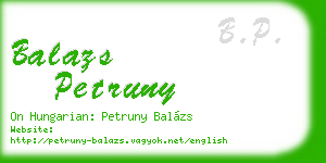 balazs petruny business card